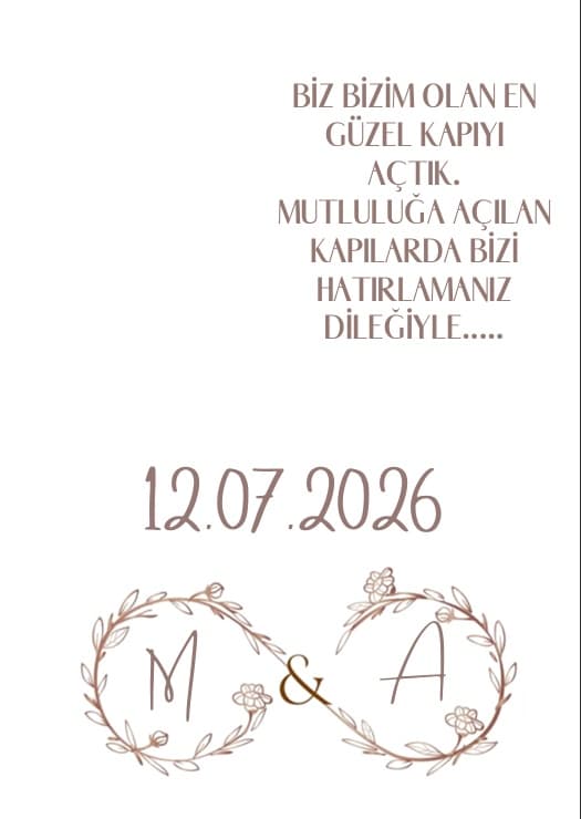 Düğün Hatırası — Çelenk Monogram